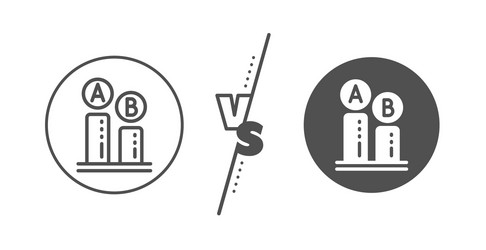 ab testing line icon ui test chart sign vector image