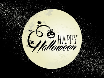 Happy halloween full moon and pumpkin eps10 file vector