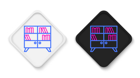 line library bookshelf icon isolated on white vector image