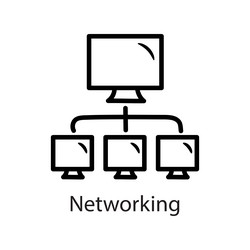 networking outline icon design data vector image