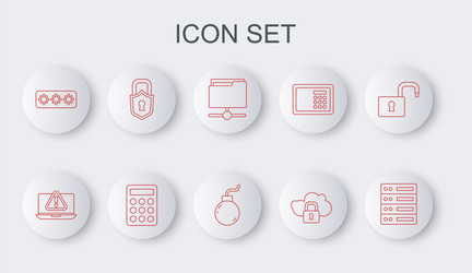 set line server data web hosting laptop vector image
