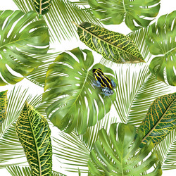Tropical Monstera Leaves Pattern Vector Image