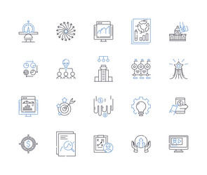 Paradigm and model line icons collection shift Vector Image