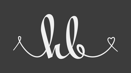 Iu initial wedding monogram calligraphy hand Vector Image