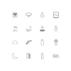 Nature linear thin icons set outlined simple vector