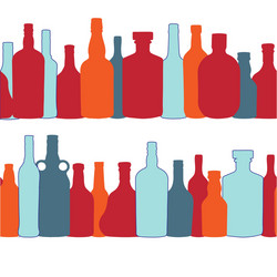 silhouette alcohol bottle seamless pattern vector