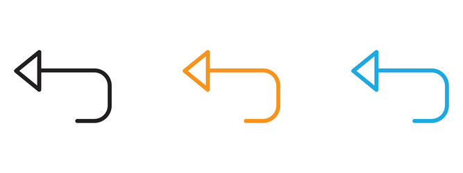undo icon thin line set vector image
