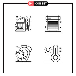 set 4 line style icons for web and mobile vector image