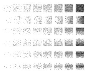 set of 48 square stipple pattern for design tile vector