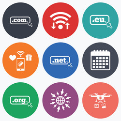 top-level domains signs com eu net and org vector image