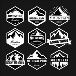 vintage outdoor camp and mountain logo badges Vector Image