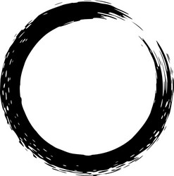 black brush strokes in the form of a circle vector