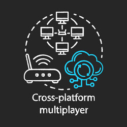 Cross platform multiplayer chalk concept icon vector