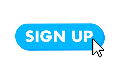 sign us button with cursor pointer click vector image