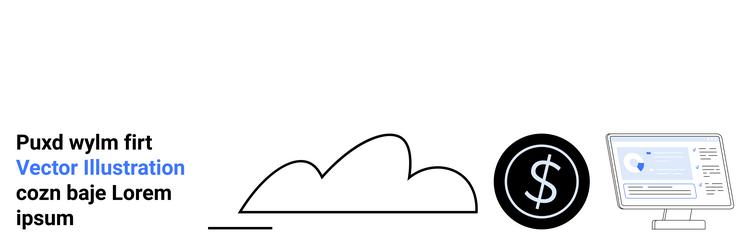 cloud computing with financial data monitoring vector image