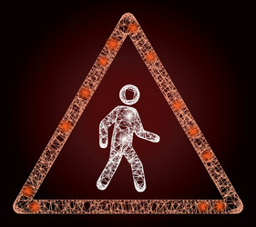 constellation net mesh pedestrian man warning vector image