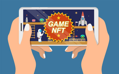 crypto game nft token blockchain technology vector image