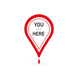 Red Location Pointer Marker - You Are Here vector image