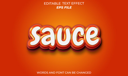 sauce editable text effect 3d font style use vector image
