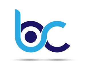 stylized lowercase letters b and c are linked vector image