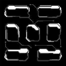 white futuristic hud ui elements sci-fi user vector image