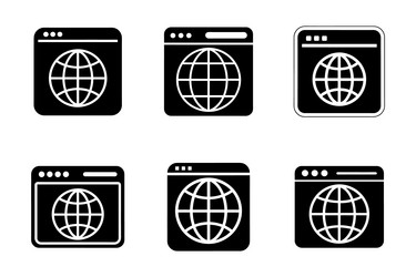 browser icon bundle set in style vector image