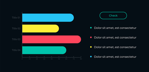 chart with horizontal bars ui element template vector image
