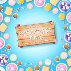 colorful breakfast template vector