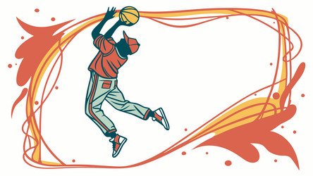 dynamic basketball player in abstract action vector image