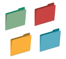 multicolored tabbed file folders colored folder vector image