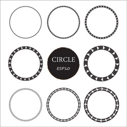 Set of hand drawn circles design elements vector