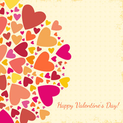 Valentines day background with hearts vector