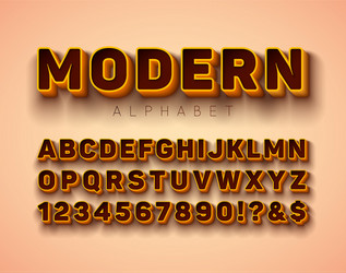 3d alphabet font with frame and shadow Royalty Free Vector