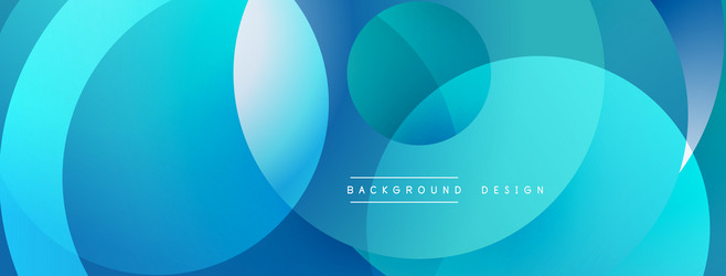abstract blue circles overlap creating dynamic vector image