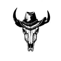 cowboy cow skull Vector Image