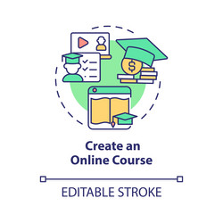 create online course concept icon vector image