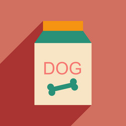 Flat with shadow icon and mobile application dog vector