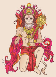 Lord Hanuman Card - Dussehra Vector Image
