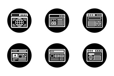 browser icon bundle set in style vector image