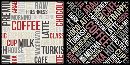 Coffee pattern with text in retro style vector