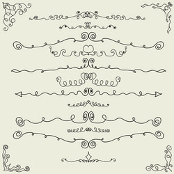 Calligraphic decorative elements Royalty Free Vector Image
