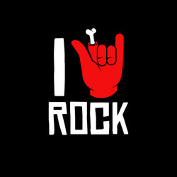 i love rock gesture as to music vector