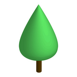 Isometric cone green tree isolated vector