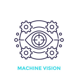 machine vision icon visual recognition line vector