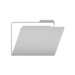 opened gray tabbed file folder with document vector