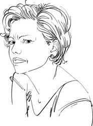 portrait of attractive woman expressing doubt Vector Image