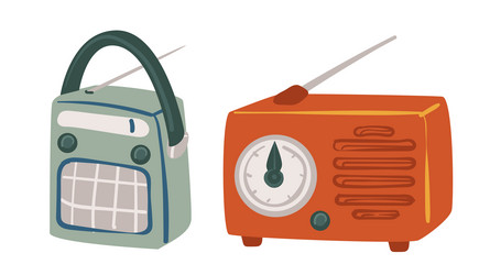 radio with recording and playing functions retro vector image