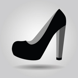 Black Platform High Heel Shoe Icon Vector Image
