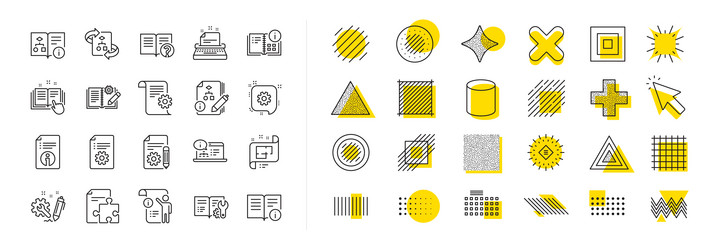 technical documentation line icons set vector image