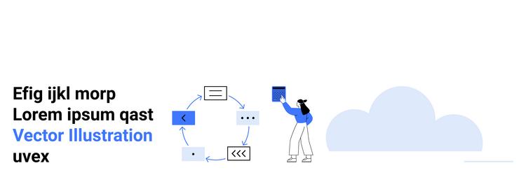 workflow process with digital interaction vector image